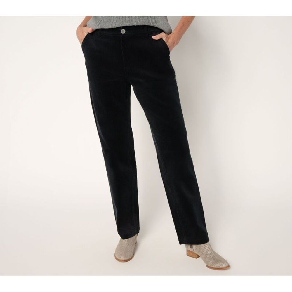 SUNNYLiFE Women's Pants Sz 6 Corduroy Straight Leg Black A704914